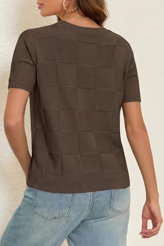 Image of Cakulo Women's Short Sleeve Summer Sweater Knit Tops