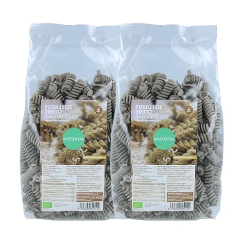Pack 2x Fusilli de Trigo Sarraceno Bio 500 g de Naturitas Essentials | 100% harina de trigo sarraceno integral | Sin gluten | Puede contener soja