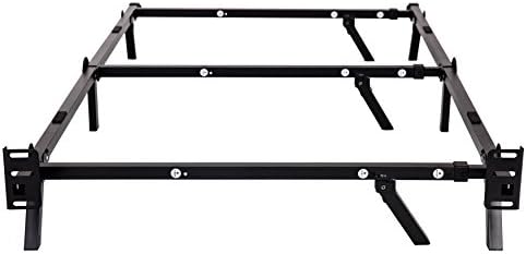 Sleeptune Compact Adjustable Steel Bed Frame/for Box Spring & Mattress Set/Assembles in Minutes/Fits Twin to Queen