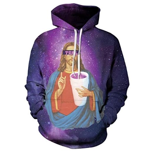 PURPLE DRANK JESUS DIRTY SPRITE TRILL 3D All Over Printed Pullover Hoodie, Sweatshirt, T Shirt, Zipper Hoodie Jacket Unisex