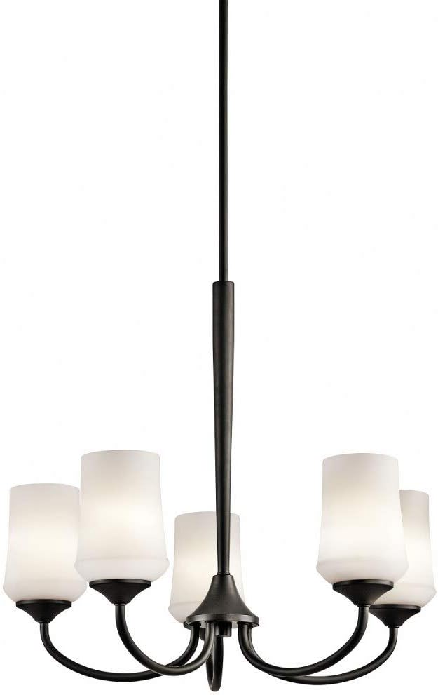 Kichler Aubrey 23" 5 Light Chandelier with Satin Etched Cased Opal in Olde Bronze®