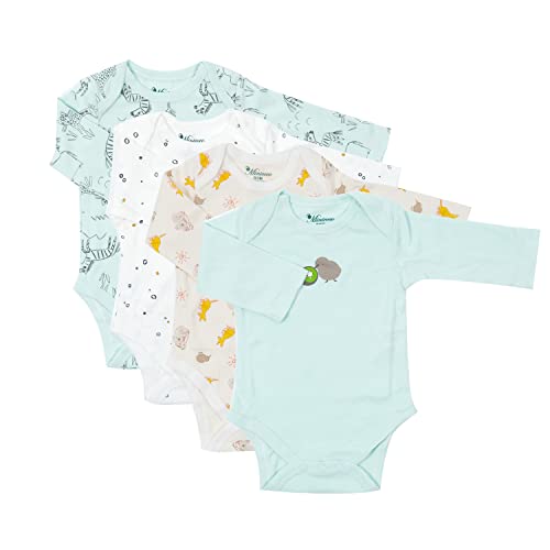 Image of Minicoco Unisex Baby Bodysuits Multipacks Super Soft Baby Undershirt Clothes Newborn to Infant 100% Cotton (0-3 Months, Color Combination IV)