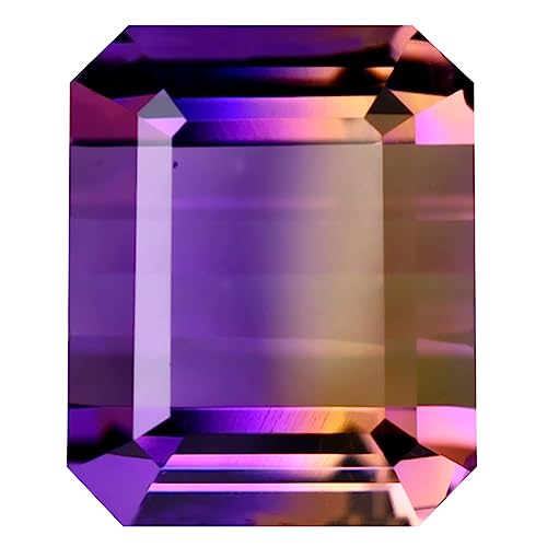 Amétrine naturelle taille octogone 13x11mm, pierre précieuse violet jaune 10.04 ct en vrac