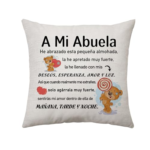 Aconesong A Mi Abuela Regalo De Nieta Funda de Cojines Regalo de Cumpleaños Día de la Madre Regalos Navideños Acción de Gracias Regalo (A mi Abuela)