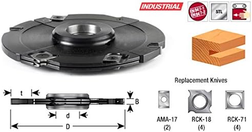 Amana Tool - 150mm 3 Pc Adj. Grooving Headb (61354), Industrial Grade
