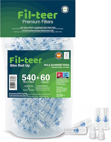 Filteer 540-4 Hole Slim Fliter, Zigarettenfilteraufsatz, Filterzigaretten, Anti-Teer-Filter, Raucherentwöhnung, Kunststoffzigarettenfilter 5,25 mm – 6 mm, Zigarettenfilter für Slim-Zigaretten