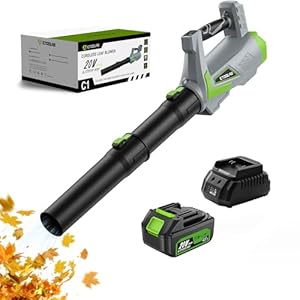 Laubbläser Akku, ETOOLAB Bürstenloser Laubbläser mit Turbolader, 20V 4.0Ah Akkus, 257 km/h & 6-Gang, 1050 m³/h, zum Rasenpflege, Laub, Staub & Schnee