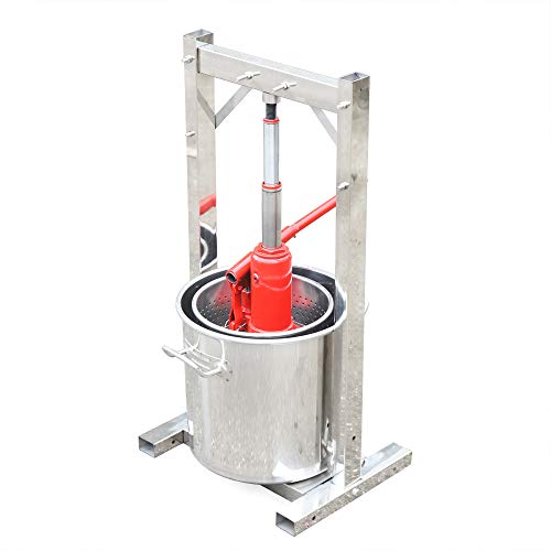 Botaidahong 12L Fruit Press Crusher Grinder With Hydraulic Jack For Wine Making Hydraulic Jack Kitchen Tool Heavy Duty Full Stainless Steel Wine/Cider Press With Hydraulic Jack Aid #TOP2