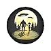 Alien and Bigfoot Moon Spare Tire Cover Waterproof Universal Vehicle Wheel Covers Fit for RV Truck SUV Travel Trailer Camper Car Accessories Wheel Protectors 16 inch