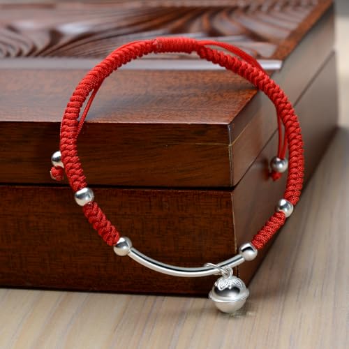 Red Bracelet, 925 Sterling Silver Amulet Bell Charm Buddhist Lucky Red String Rope Thread pulsera roja de Protection Tibetan Bracelets for Women2