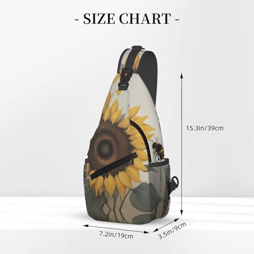 Cross Chest Bag Diagonally - Quality, Durable, and Spacious Shoulder Bag for Men and Women bee & Sunflowers Prints2