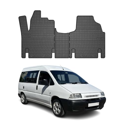 Tapis de Sol Toutes Saisons en Caoutchouc Compatible avec Citroën Jumpy 1994-2006 | Revêtement de Sol pour Voiture 3D - Intérieur antidérapant - Bords...