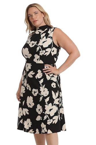 Image of Maggy London Women's Maggy London Women's Dresses High Neck Empire Waist Midi Dress Career Workwear