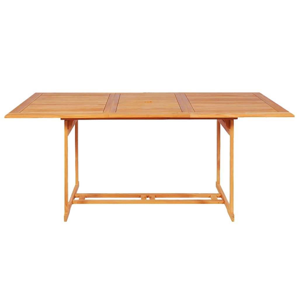 Set di mobili da giardino in teak, 180 x 90 cm, sedie pieghevoli con schienale regolabile in 7 posizioni, robusto set da pranzo per giardino, terrazza e piccolo balcone