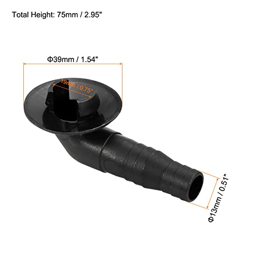 sourcing map Paket von 3 Klimagerät Abfluss Steckverbinder 19mm Winkel für Fenster AC Schwarz