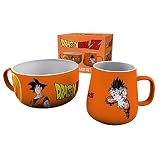 Dragonball Z- Tasse - Son Goku - XXL Kaffeebecher + Müslischale 2er Set - Logo - Orange - Geschenkbox