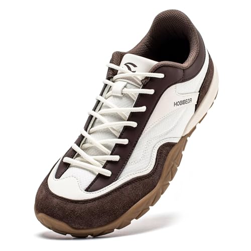 HOBIBEAR Comfortable Wide Barefoot Shoes Men Women Fashion Sneaker(Dark Brown UK 5.5)