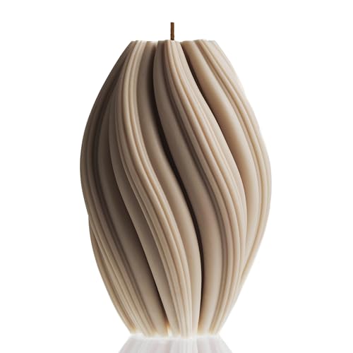 LAWA Swirl Candle - Large Beautiful Handmade Pillar Scented Soy