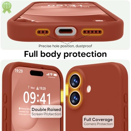 Image of LOVE 3000 Designed for iPhone 17 Case, Premium Silicone [Compatible with Magsafe][Soft Anti-Scratch Microfiber Lining] Shockproof Protective Phone Case for Men Women 6.3 inch, Caramel