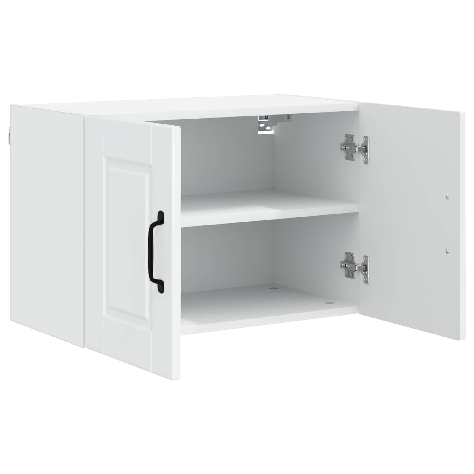 Lot de 2 Meubles Hauts de Cuisine Blanc Brillant 60x31x40 cm - Armoires Murales de Rangement en Bois d'Ingénierie pour Vaisselle et Épicerie - Élégant Placard Suspendu Moderne