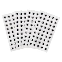 TOAOB 4 Sheets Googly Eyes Stickers Self Adhesive Wiggle Eyes 8mm Plastic Craft Sticker Eyes for DIY Crafts Scrapbooking Decoration