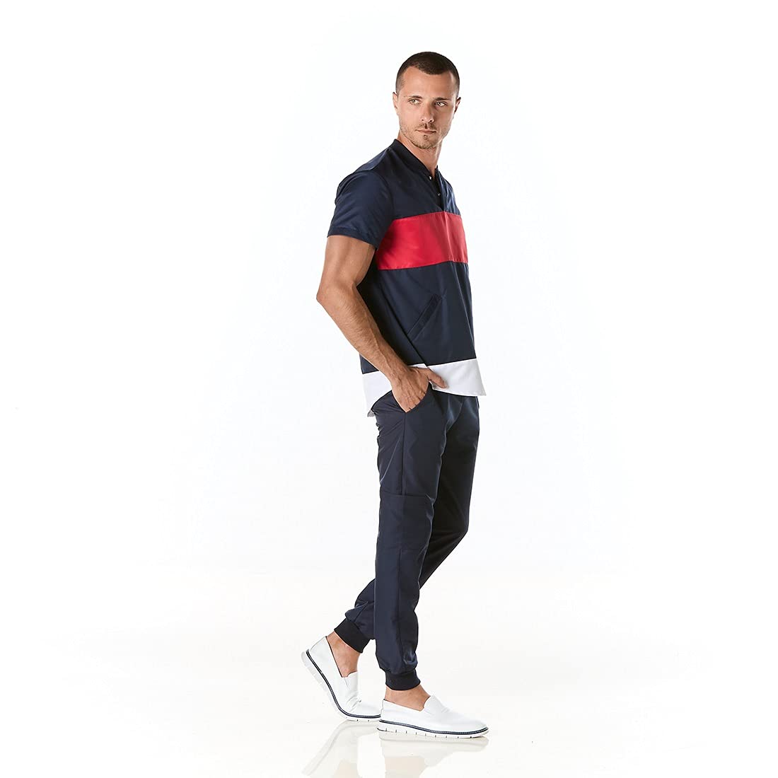 GALLANTDALE Uniforme Sanitario Hombre Performance Casaca y Pantalón Jogger Médico Antibacterial