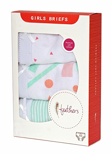 Feathers Girls Mod Print Tagless Briefs Underwear Super Soft Panties 3-Pack2