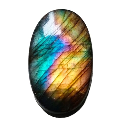 Labradorite jaune flashy cabochon ovale pour créer un pendentif bohème