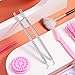 Chumia 2 Pieces 2 in 1 Lash Lift Tool Eyelash Separator Tool with Comb Stainless Steel Metal Lash Perm Lift Rods for Eyelash Eyebrow Comb Perming Tinting Curling Extension Supplies(Silver)