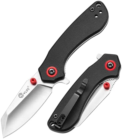 CVLIFE compact pocket folding knife with 2.12 inch 14C28N blade