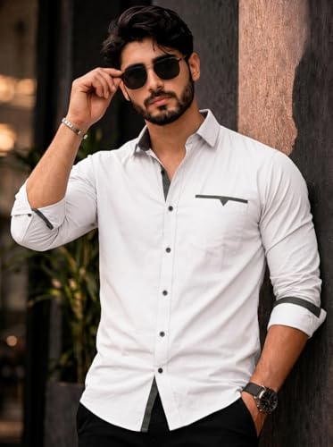 Image of Amazon Brand - INKAST Cotton Shirt for Men | Regular Fit Full Sleeve Casual Shirt | Stylish Formal Office Wear Shirts for Men | Soft Comfortable Breathable Cotton Fabric | Fashionable Office Wear