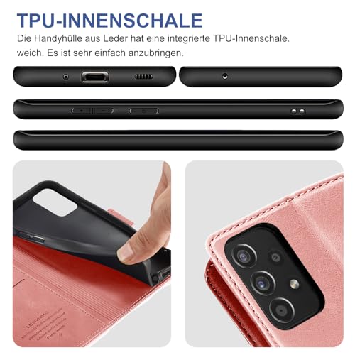 Housse Samsung Galaxy A72 en cuir synthétique rose de haute finition texturée - 6