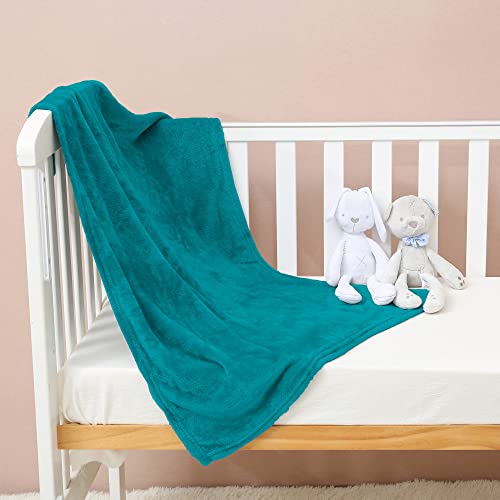 FARFALLAROSSA Manta Bebe Polar Franela Extra Suave, 70x100cm, Mantas Infantil, Azul Verde