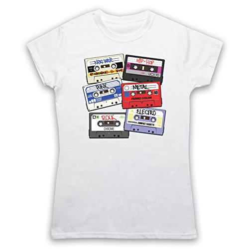 T-shirt cassette retro femmes haut confortable imprimé