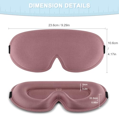 Image of Tobfit Blackout Sleep Mask for Women Men Zero Eye Pressure Eye Mask, Lycra Fabric 3D Ergonomic Design Eye Movement and Eyelash Friendly, Ultra Comfortable Blindfold for Sleeping Pink