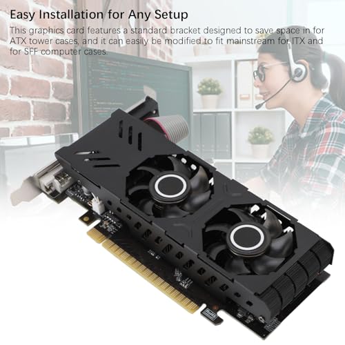Image of GT750 4GB GDDR5 Computer Video Graphics Card, 128 Bit PC Gaming Graphics Card with Cooling Fan, PCI Express 3.0 x 16, DVI, VGA, HD Display Interface