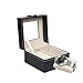 Produktbild JWIL Uhrenvitrine PU-Leder-Reise-Uhr-Box 2 Grids Organizer-Anzeigen-Speicher-Fall for Unisex Wrist Display Schmuck-Organisator-Speicher Ringe Ohrringe (Color : Black, Size : 11 x 11 x 8cm)
