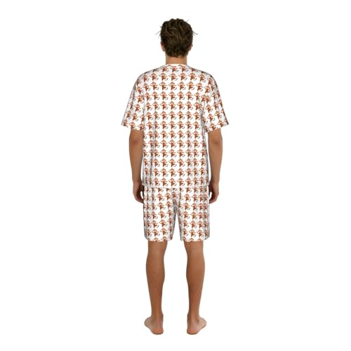 Pijama de hombre de dos piezas transpirable con pantalones cortos 2