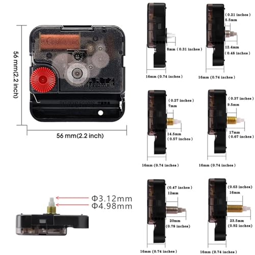WELLDOER Central Clock Mechanism Quiet Quartz Clock Mechanism Wall Clock 12888 Sun Clock Central Movement 12888 Sun Clock