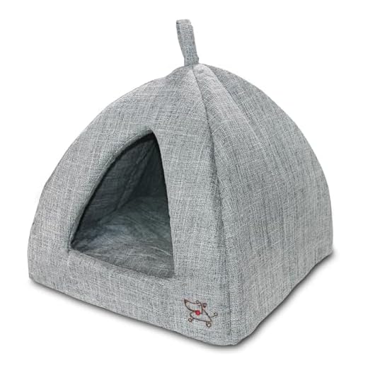 Best Pet SuppliesPet Tent-Soft Bed for Dog and Cat by Best Pet Supplies - Gray Linen, 19" x 19" x H:19"
