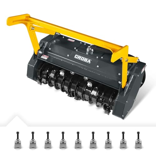 MechMaxx 37Mini Skid Steer Drum Forestry Brush Mulcher Attachment Hydraulic Flow Range 11 To 16 GPM Model MCH37