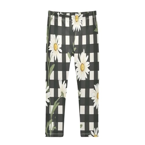 Bolaz Toddler Girls Leggings Printed Yoga Pants Leggings Grid Flower for Kids