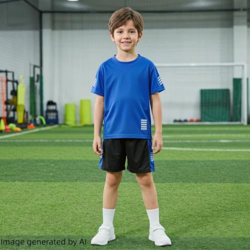 Image of Toddler Boys Clothes Mesh Athletic Summer Short Sleeve T-Shirt and Shorts Kids Outfit Set 3-10 Year