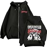 FAEWARE Katseye Sudadera con Cremallera Hoodie Tour Merch Chaqueta con Cremallera De Moda para Hombre Y Mujer Sudadera Hip Hop En Tallas Grandes Ropa Deportiva Retro De Calle XS~4XL-Black&C||s