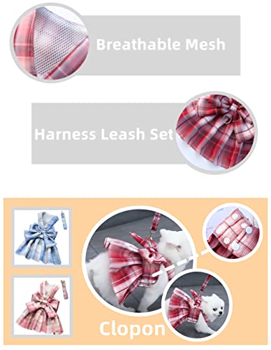 Clopon 3Pcs Fancy Puppy Dress Yorkie Dresses For Small Girl Dogs Harness Outfits Princess Costumes M #TOP5