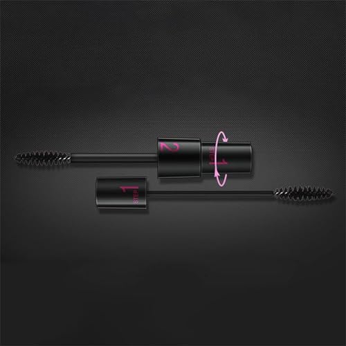 Image of 2 In 1 Dual-Brush Black Mascara Waterproof, Long Lasting, Smudge Proof, Thickening, Lengthening, Curling Natural Lashes, Fiber Lash Mascara (Black)