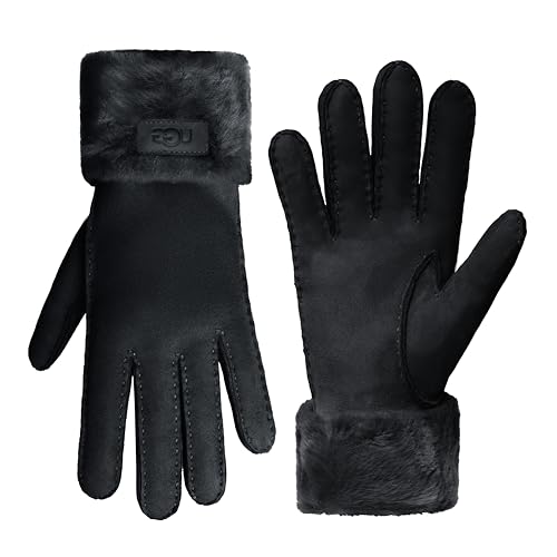 Ugg Turn Cuff Glove 17369-BLK, Womens gloves, black, L EU