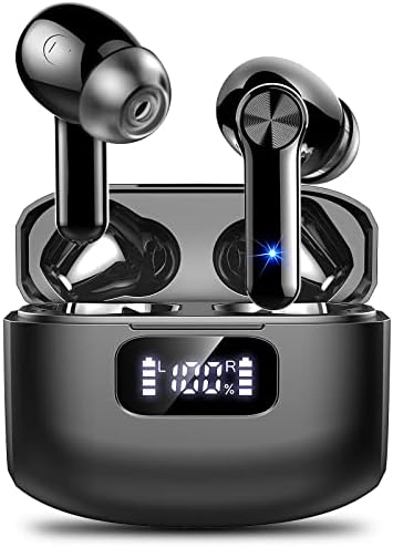 GCBIG Wireless Earbud, Bluetooth 5.2 Headphones with Mic, Wireless Earphones HiFi Stereo Immersive Bass Sound, Wireless Headphones with USB-C Charging, Touch Control, IP7 Waterproof, 40H Playtime
