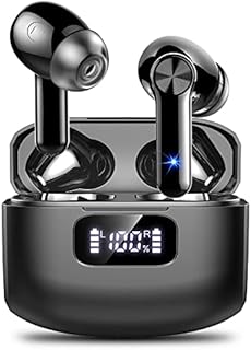 GCBIG Wireless Earbud, Bluetooth 5.2 Headphones with Mic, Wireless Earphones HiFi Stereo Immersive Bass Sound, Wireless Headphones with USB-C Charging, Touch Control, IP7 Waterproof, 40H Playtime