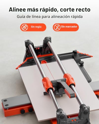 Cortadora de azulejos manual que evita roturas en pavimentos gracias a su base con resorte 7